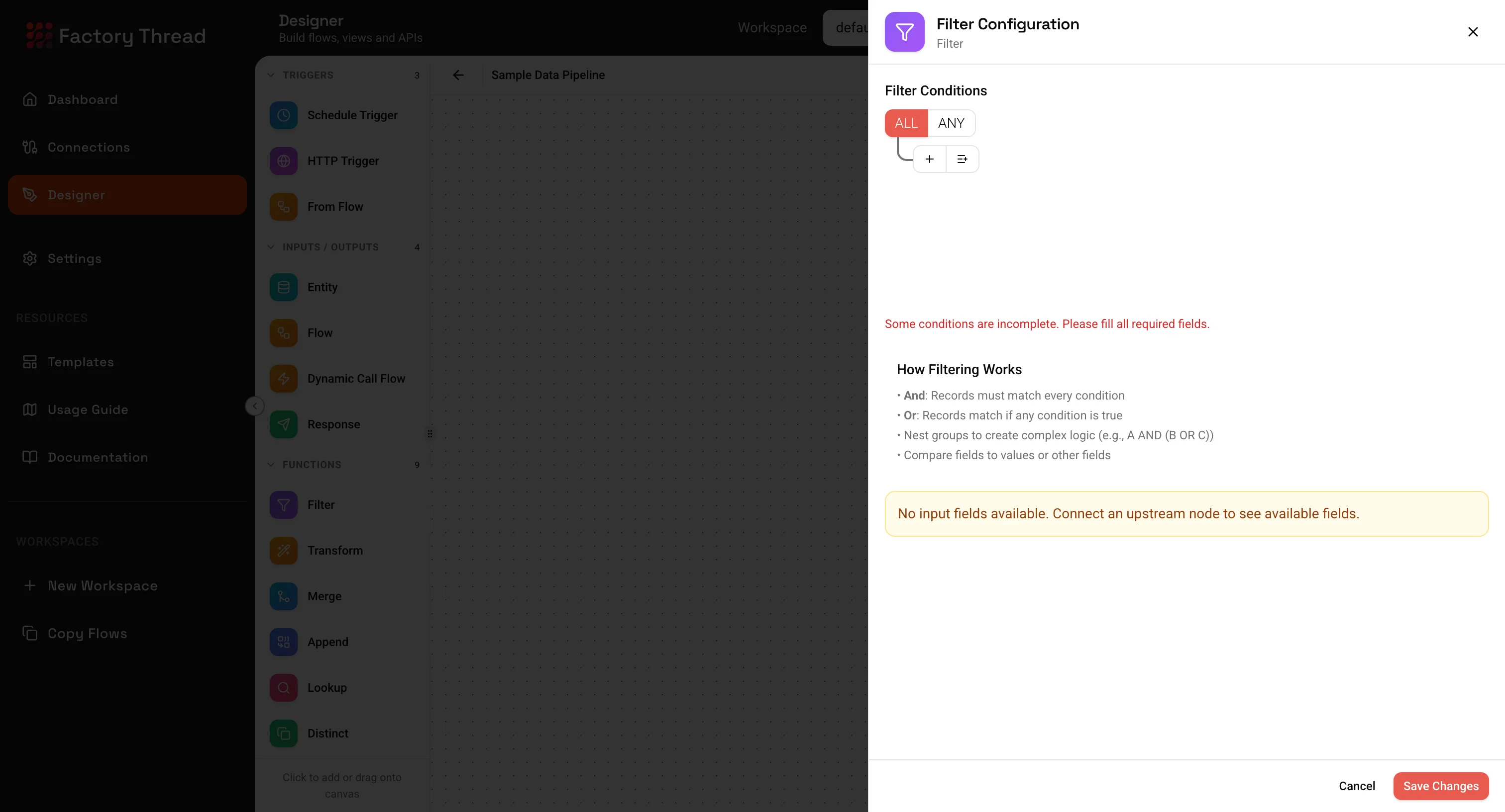 Filter Configuration