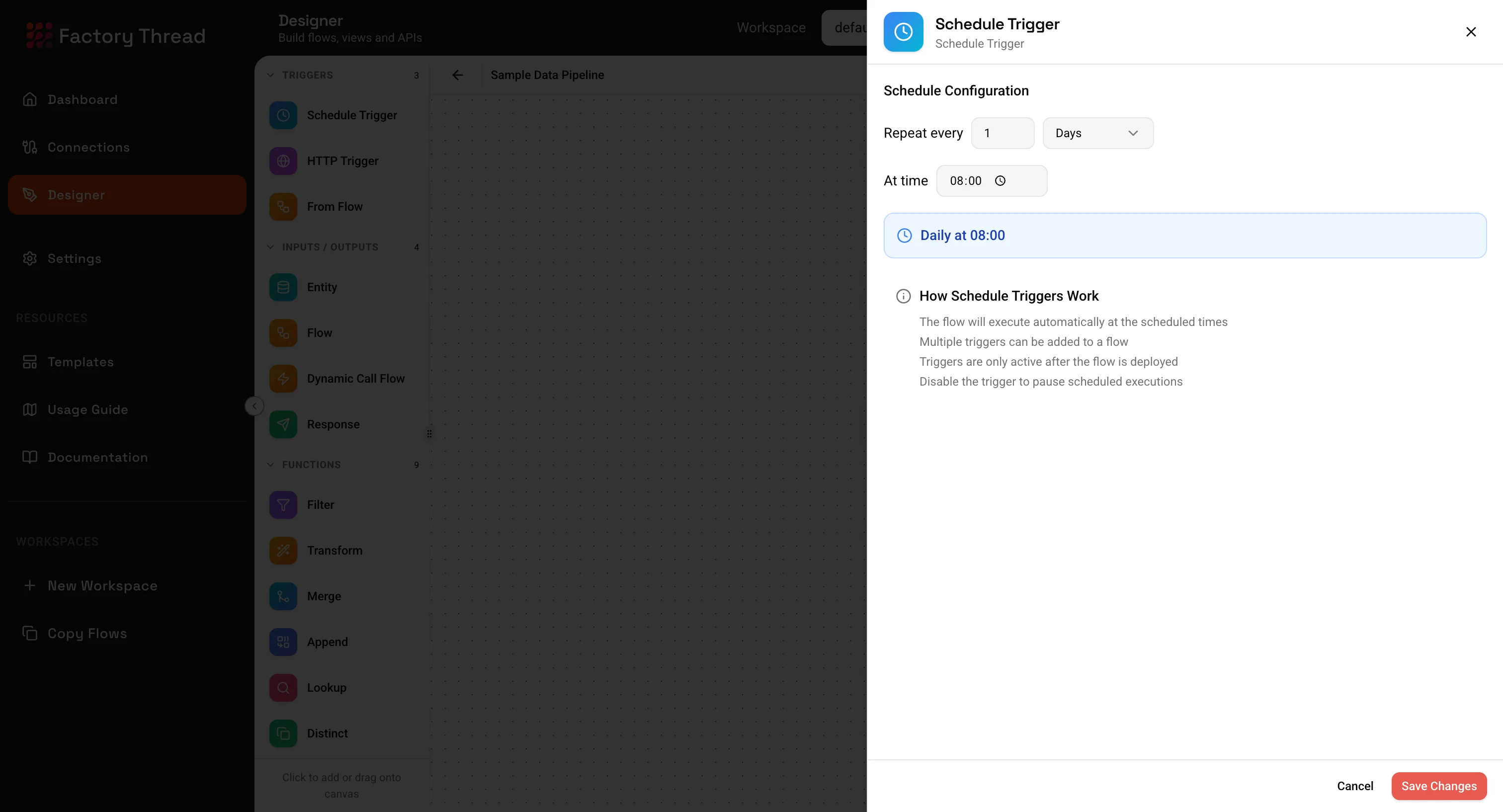 Schedule Trigger Configuration